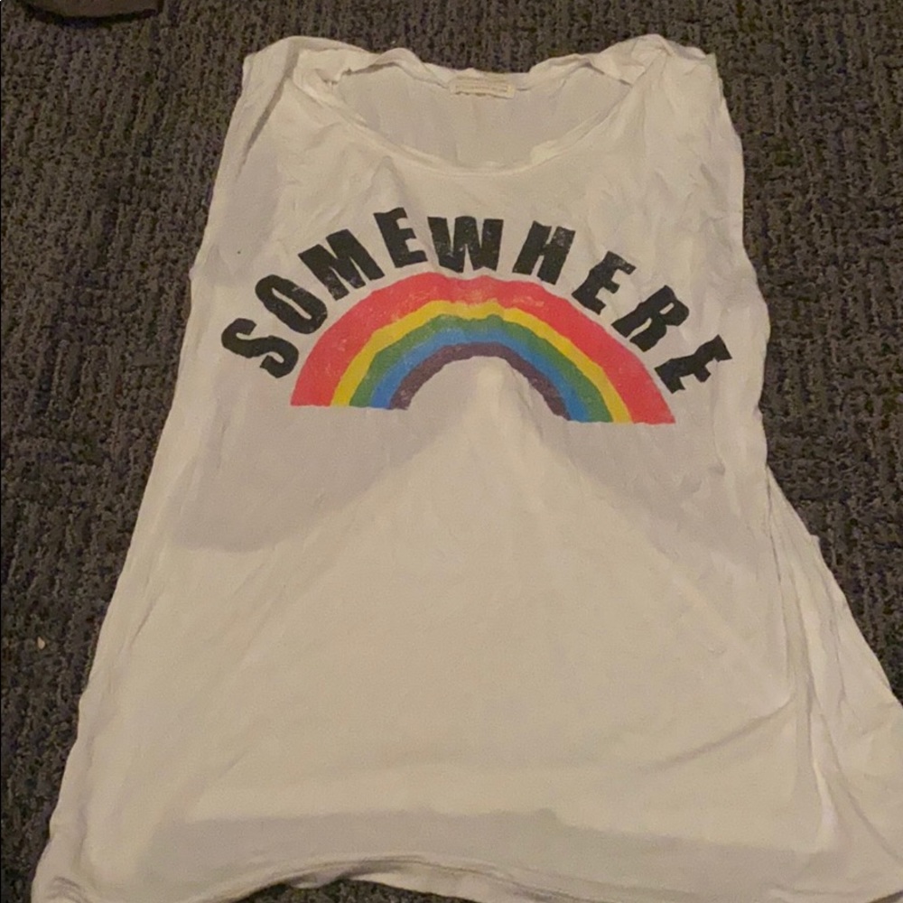 Graphic tank with open back